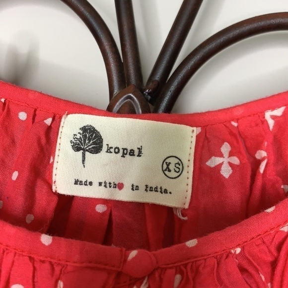 Anthropologie Kopal Puff Sleeve Peasant Boho Flowy Crop Shirt - Picture 5 of 7